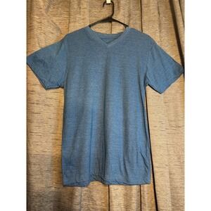 Beverly Hills Polo Club Blue Heathered V Neck‎ T Shirt Casual Everyday Basic S